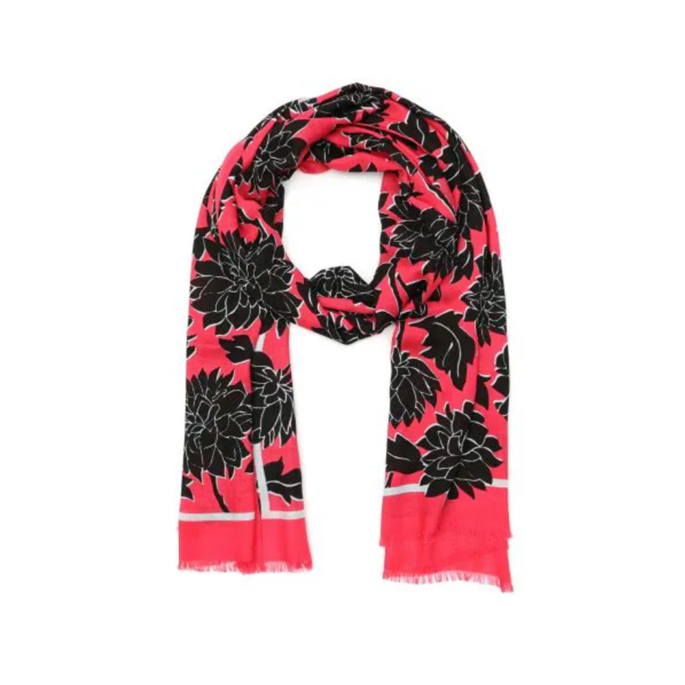 NWT kate spade new york Festive Brocade Oblong Scarf - Pompom Pink